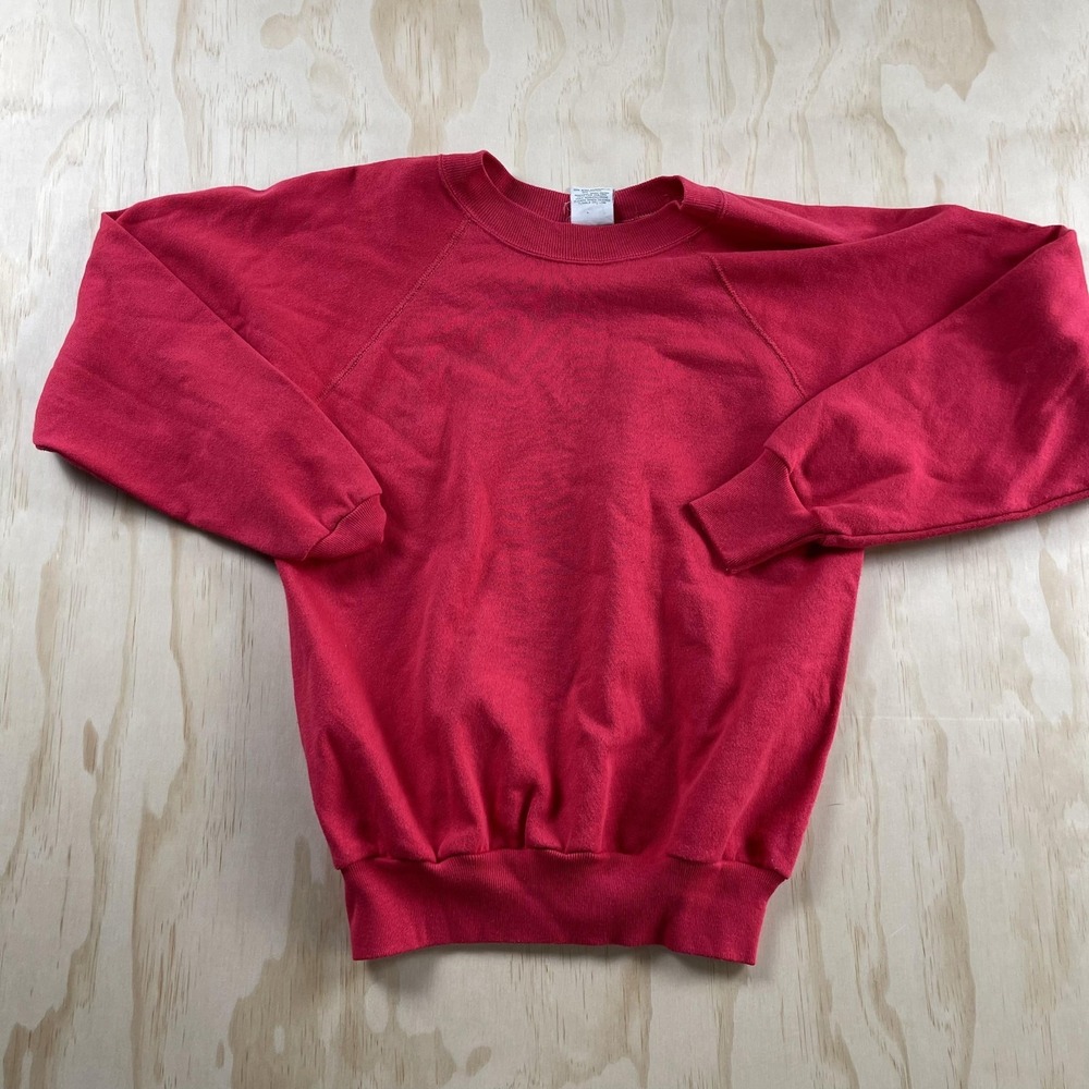 Vintage Fleecewise Sweatshirt Mens Medium Red Fleece Crewneck Pullover Made USA